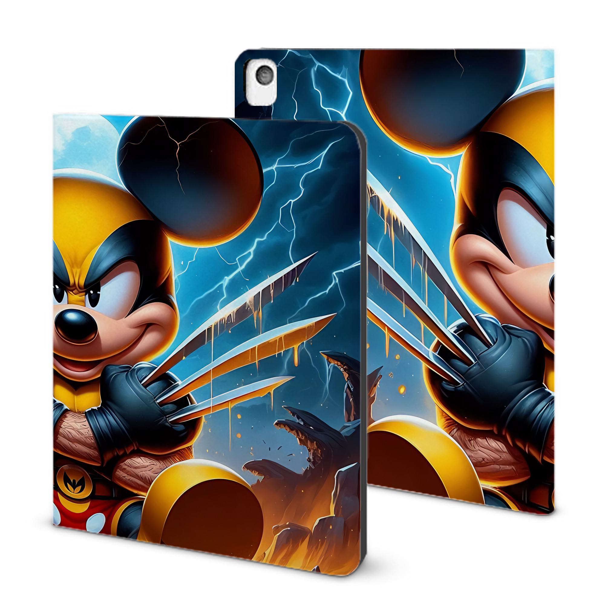 （画像用） ミッキーマウス Mickey Mouse IPadケース ペンホルダー付き ブックスタイルデザイン